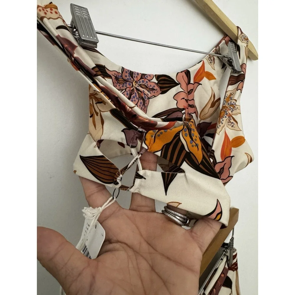 Stone Fox‎ Swim Sumatra Lili Gaze White Floral Bikini Resort Set NWT